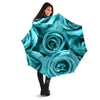 Flower Turquoise Rose Print Umbrella-grizzshop