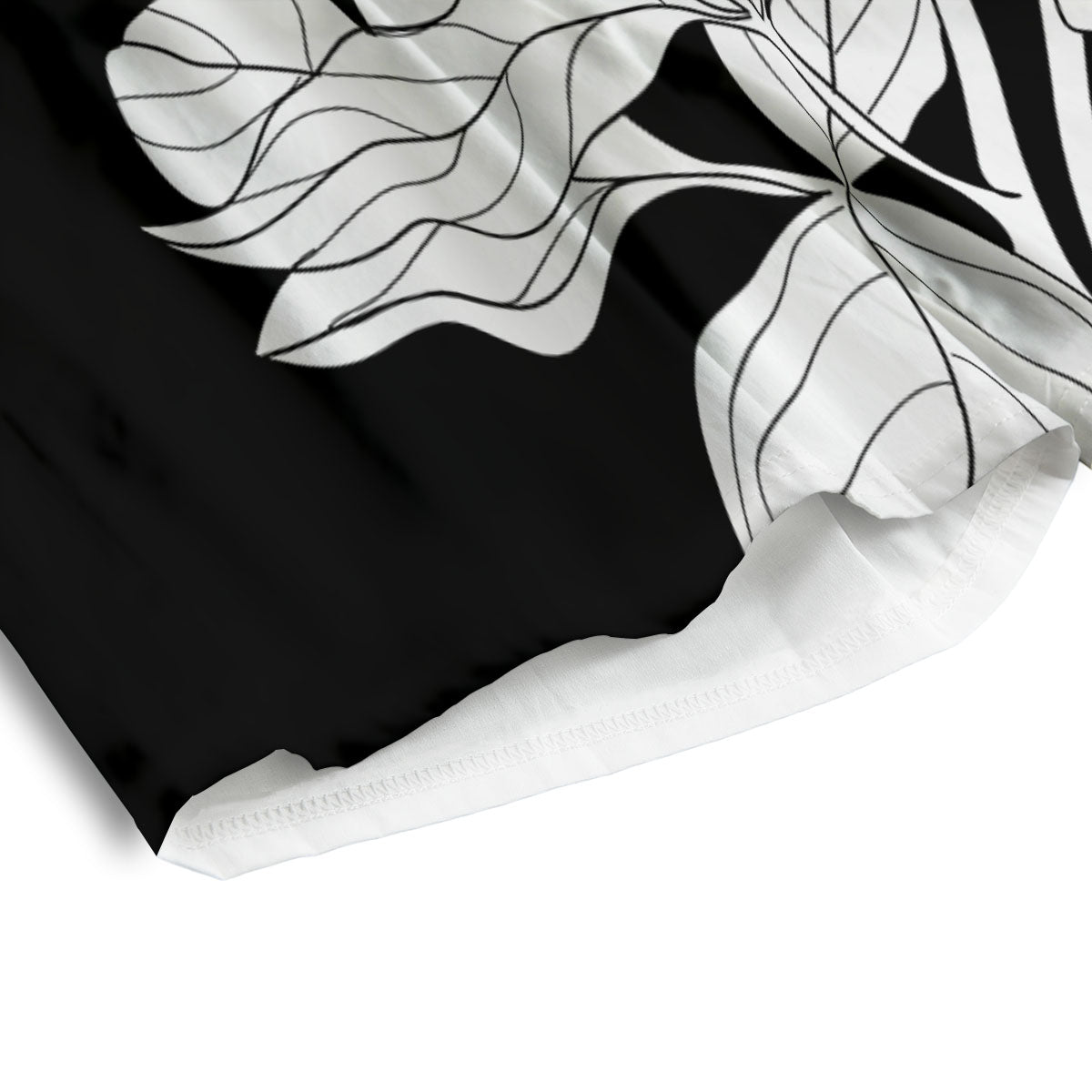 Flower White And Black Print Men's Athletic Shorts-grizzshop