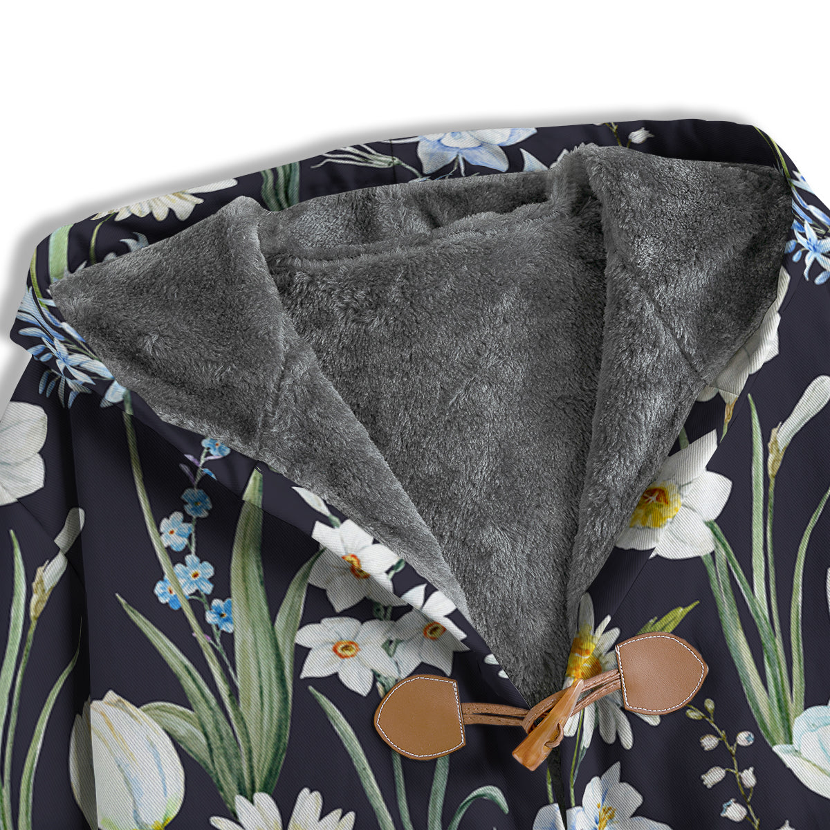 Flower White Daffodil Print Pattern Men's Windbreaker Jacket-grizzshop
