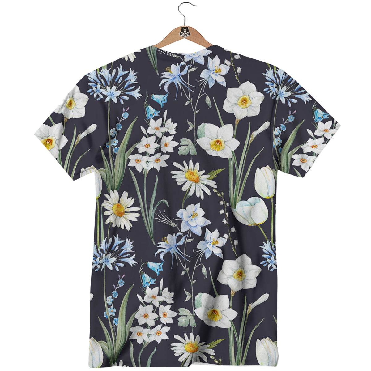 Flower White Daffodil Print Pattern T-Shirt-grizzshop