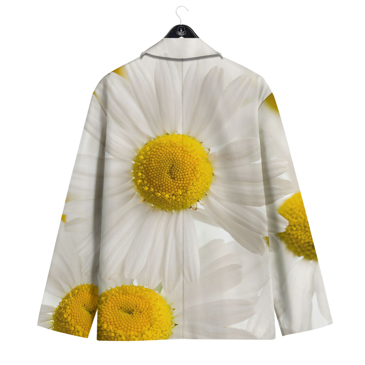 Flower White Daisy Print Men's Sport Coat-grizzshop