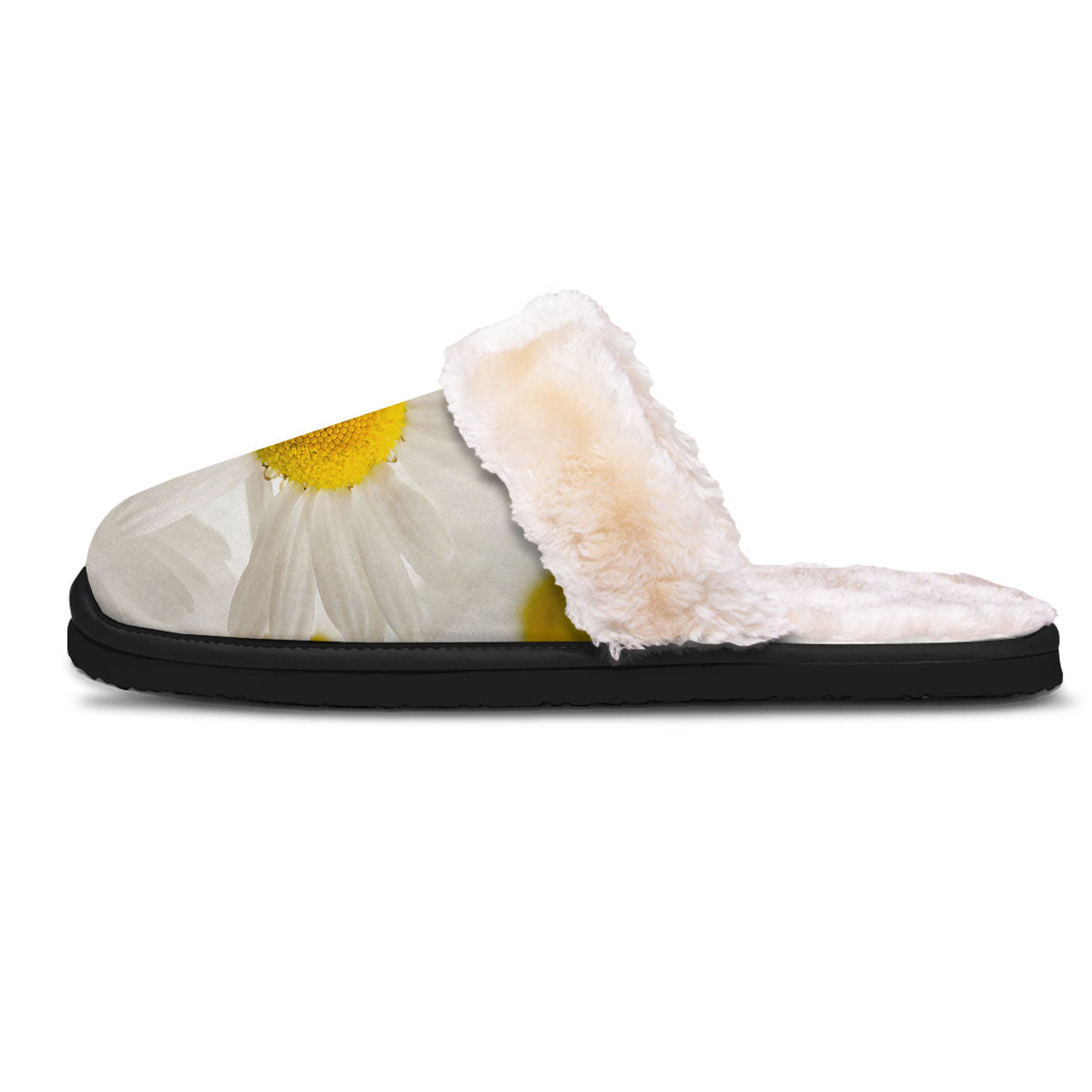 Flower White Daisy Print Slippers-grizzshop