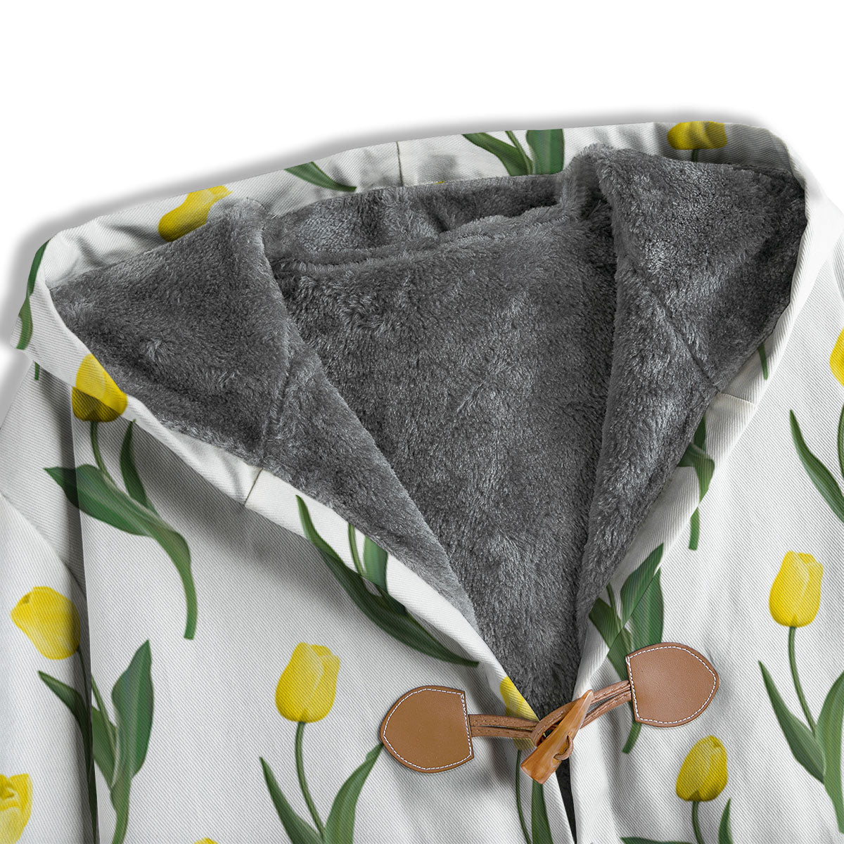 Flower Yellow Tulip White Print Pattern Men's Windbreaker Jacket-grizzshop