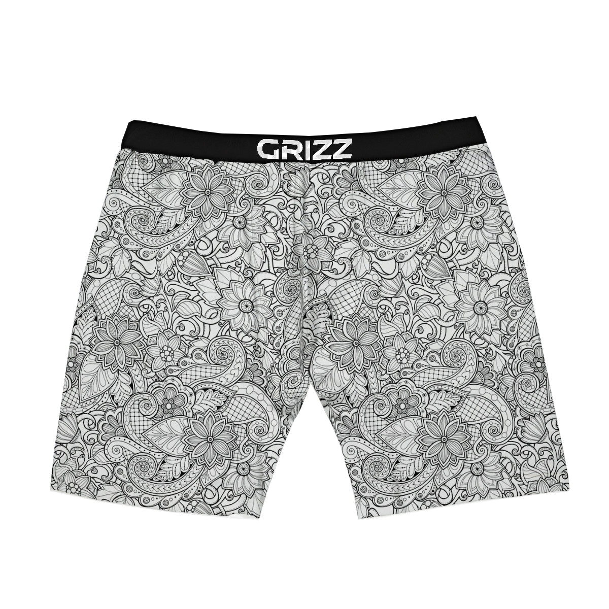 Flower Zentangle Print Pattern Boxer Briefs-grizzshop