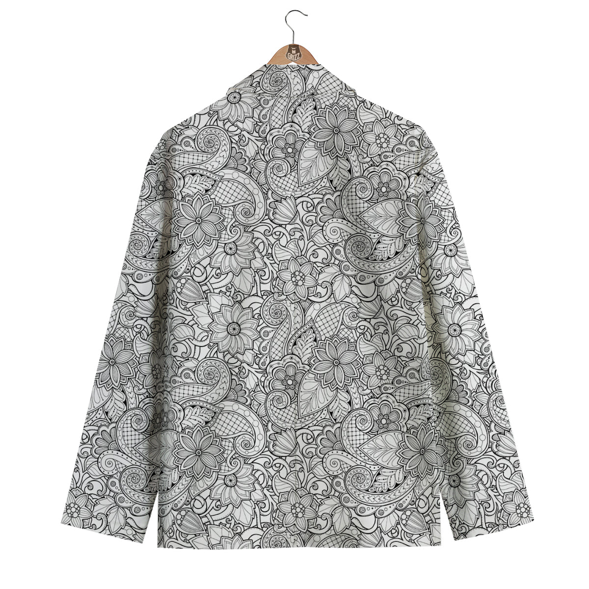 Flower Zentangle Print Pattern Men's Blazer-grizzshop