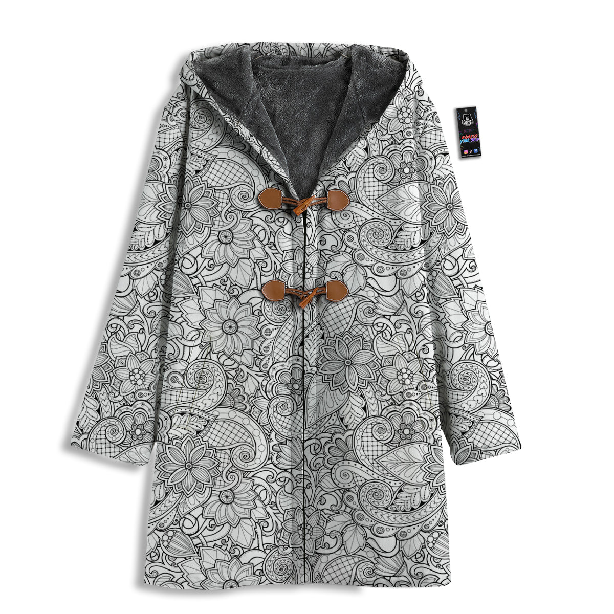 Flower Zentangle Print Pattern Men's Windbreaker Jacket-grizzshop