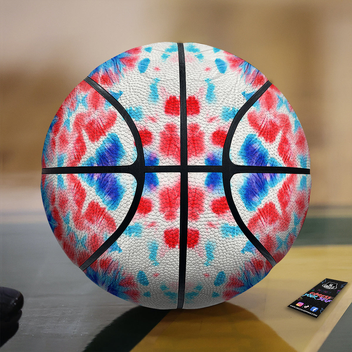Flower Abstract Mark Red And Blue Print Basketball