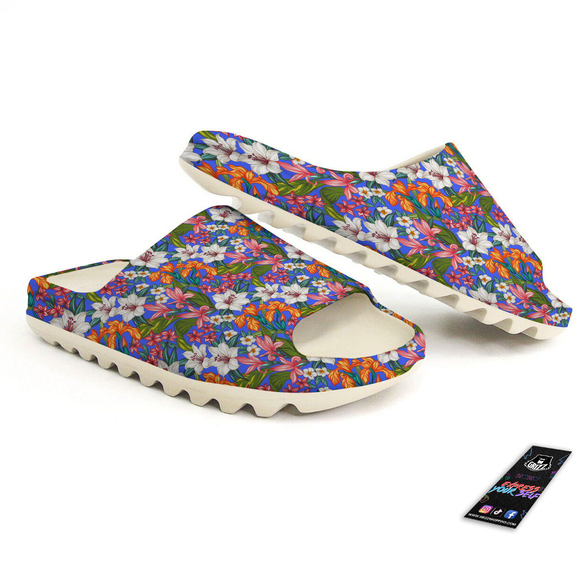 Flower Aloha Hawaiian Print Sandals-grizzshop