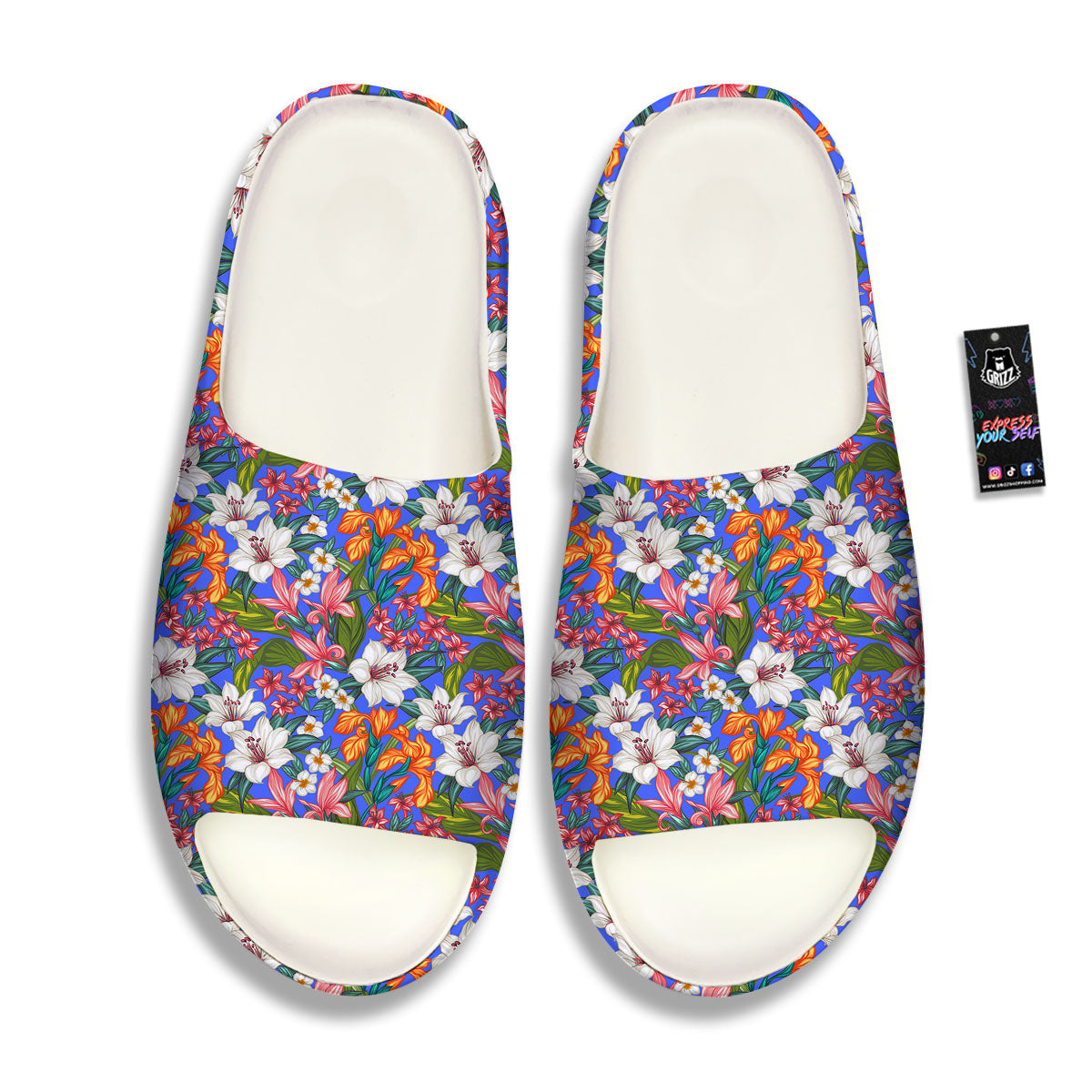 Flower Aloha Hawaiian Print Sandals-grizzshop