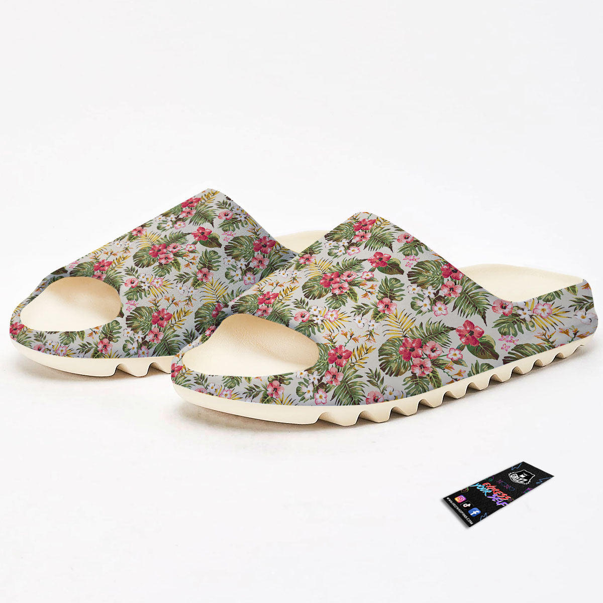 Flower Blossom Tropical Print Pattern Sandals-grizzshop