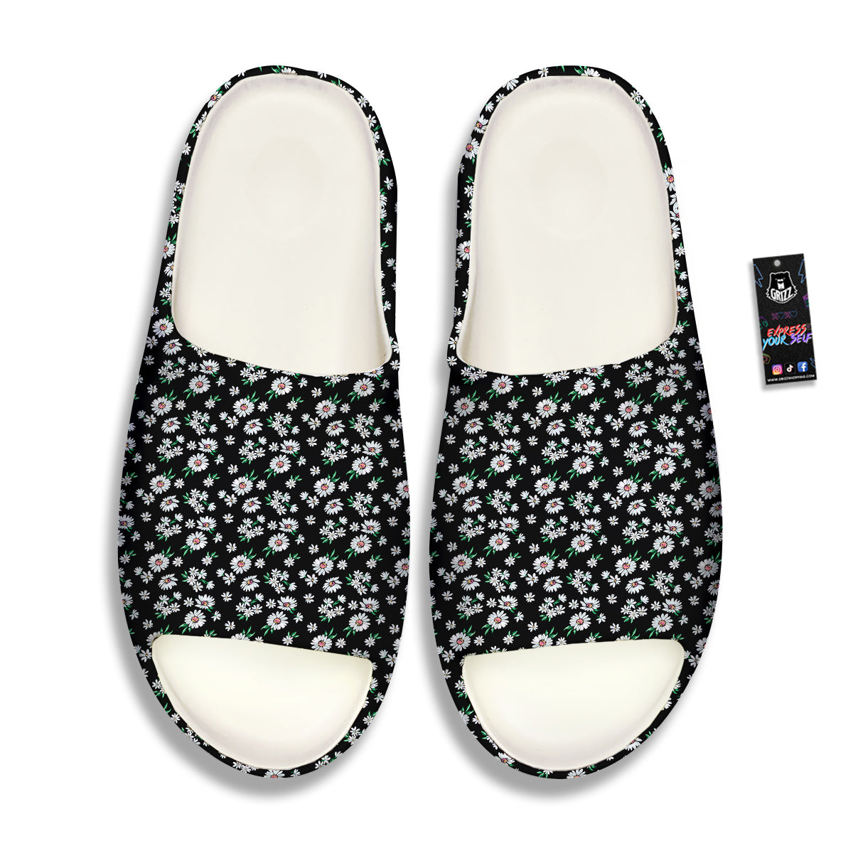 Flower Daisy Print Pattern Sandals-grizzshop