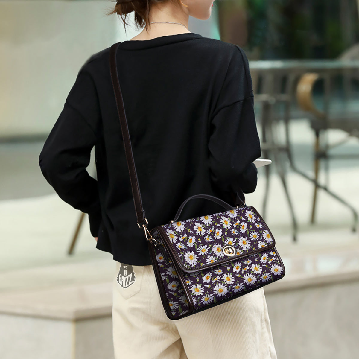 Flower Daisy Watercolor Print Pattern Women's Satchel Bag