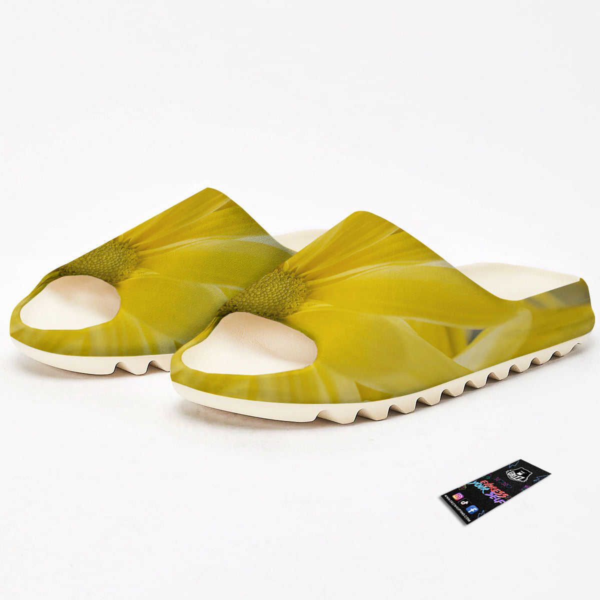 Flower Daisy Yellow Print Sandals-grizzshop