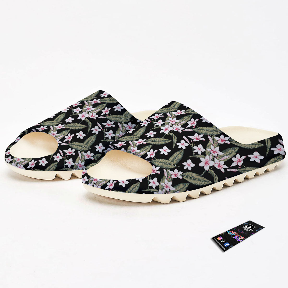 Flower Frangipani Print Pattern Sandals-grizzshop
