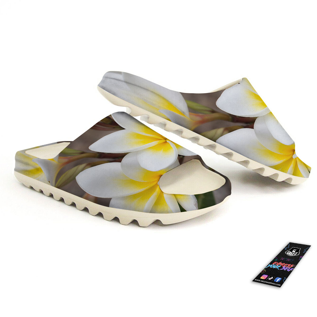 Flower Frangipani Print Sandals-grizzshop