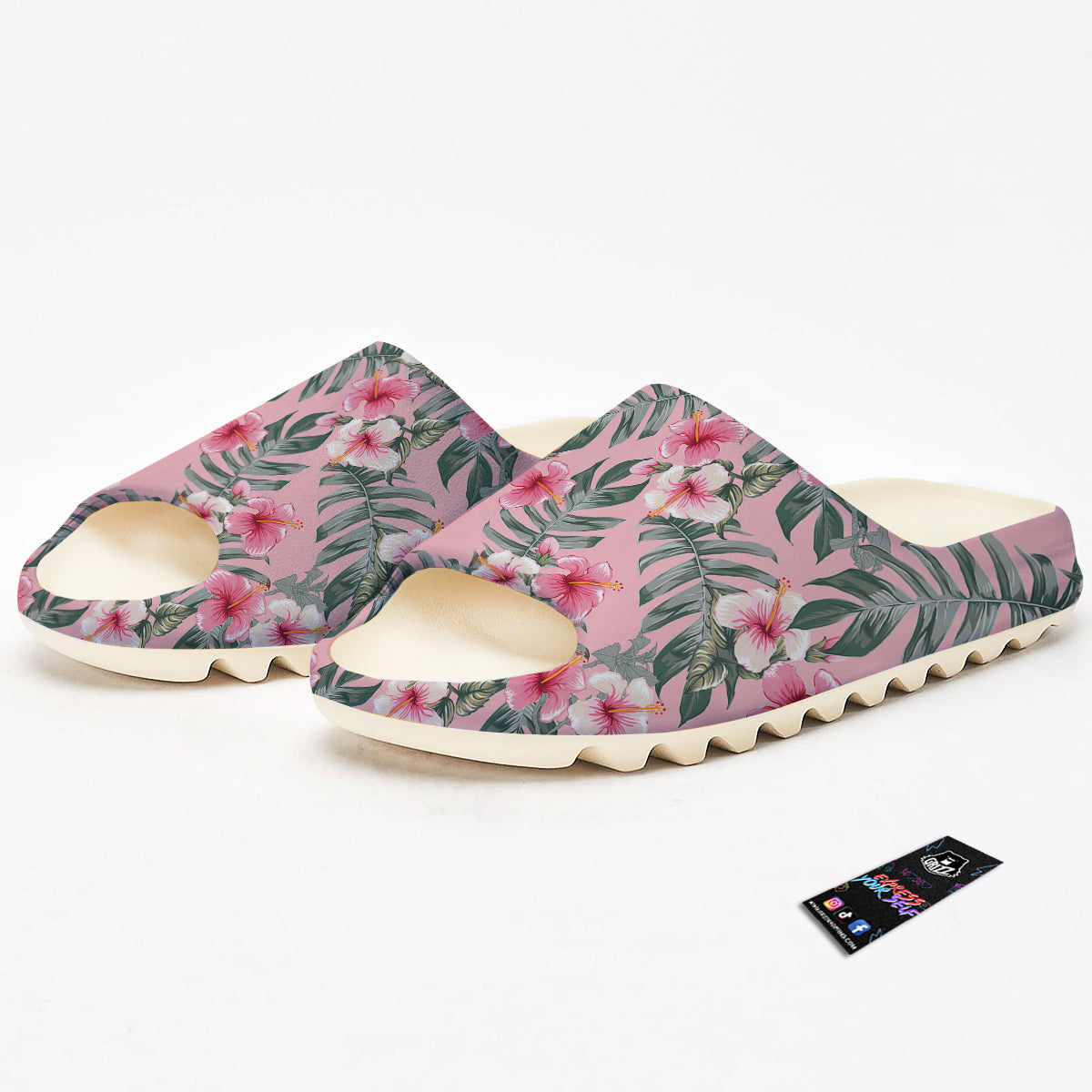Flower Frangipani Tropical Print Pattern Sandals-grizzshop