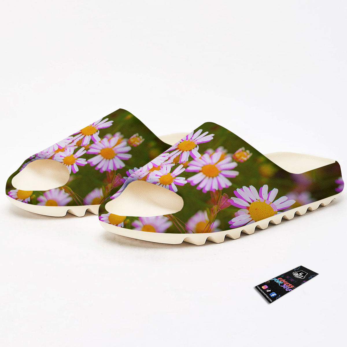 Flower Glitch Daisy Print Sandals-grizzshop