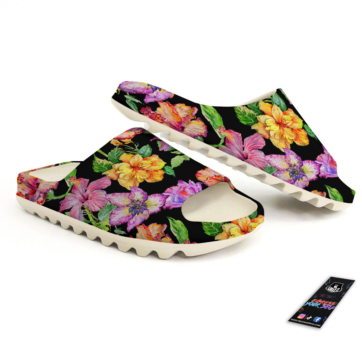 Flower Hawaiian Aloha Print Sandals-grizzshop