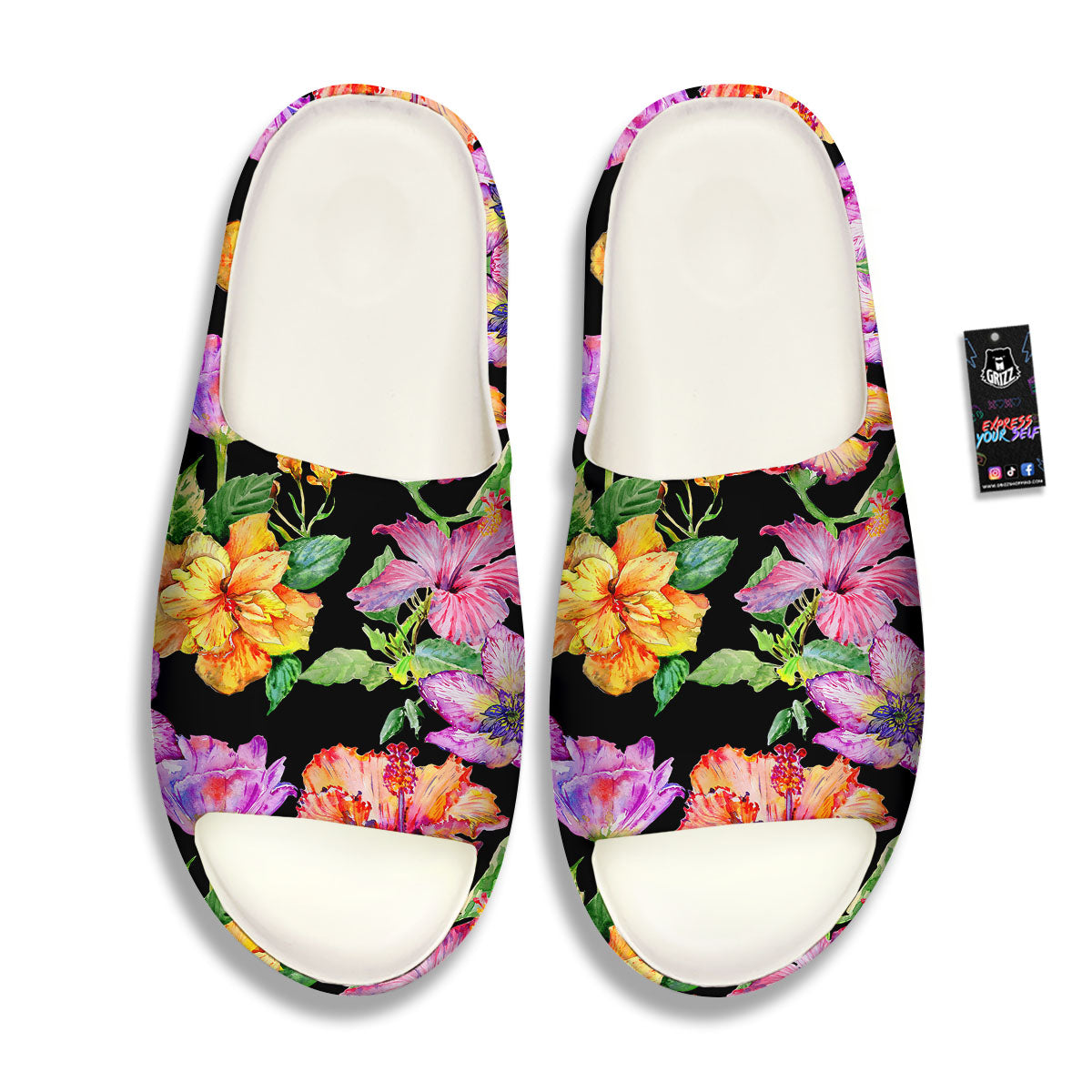 Flower Hawaiian Aloha Print Sandals-grizzshop