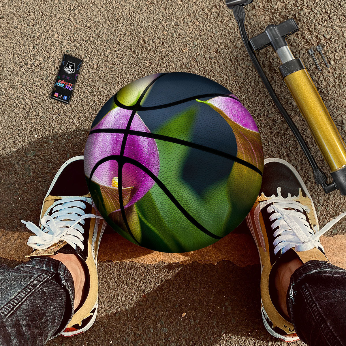 Flower And Strawberry Print Pattern Basketball