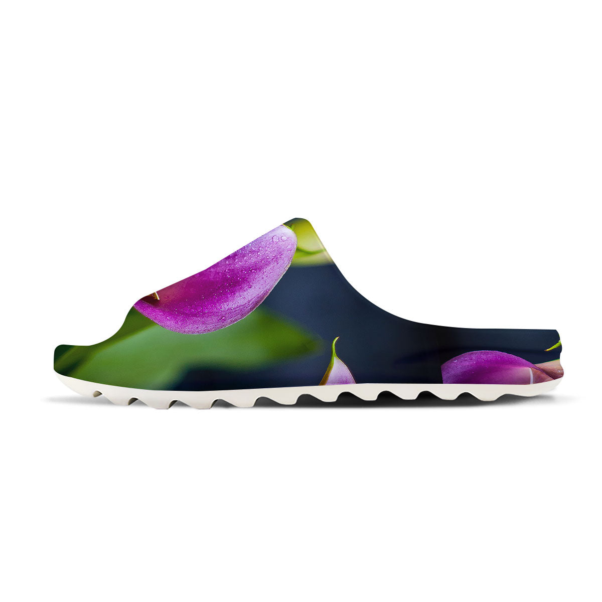 Flower Lily Purple Print Sandals-grizzshop