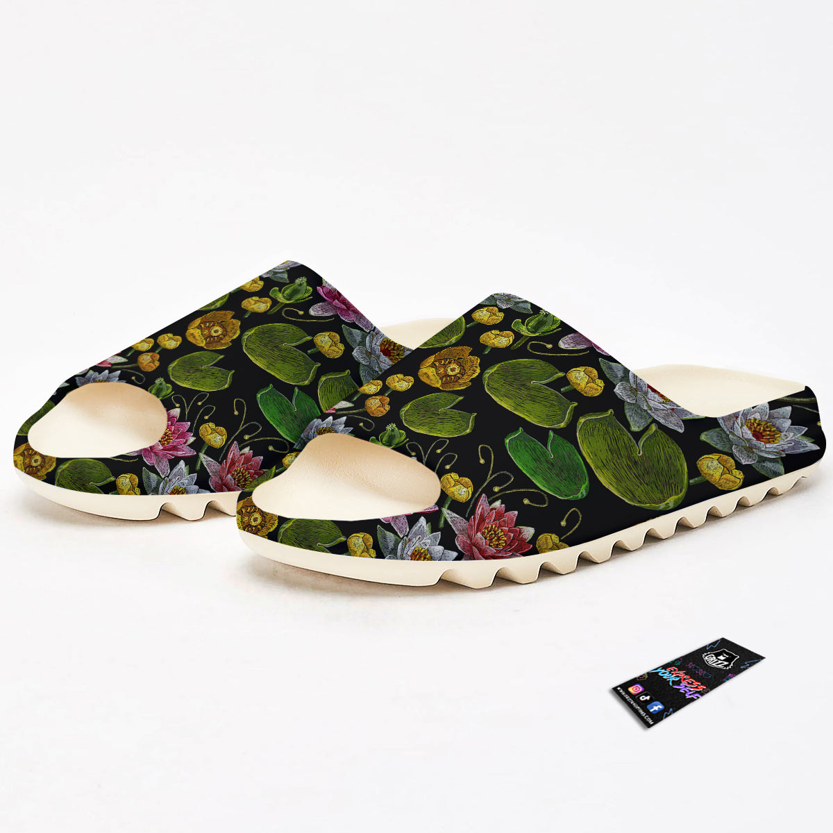 Flower Lily Water Print Pattern Sandals-grizzshop