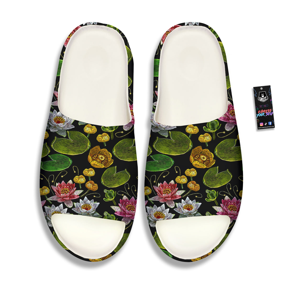Flower Lily Water Print Pattern Sandals-grizzshop