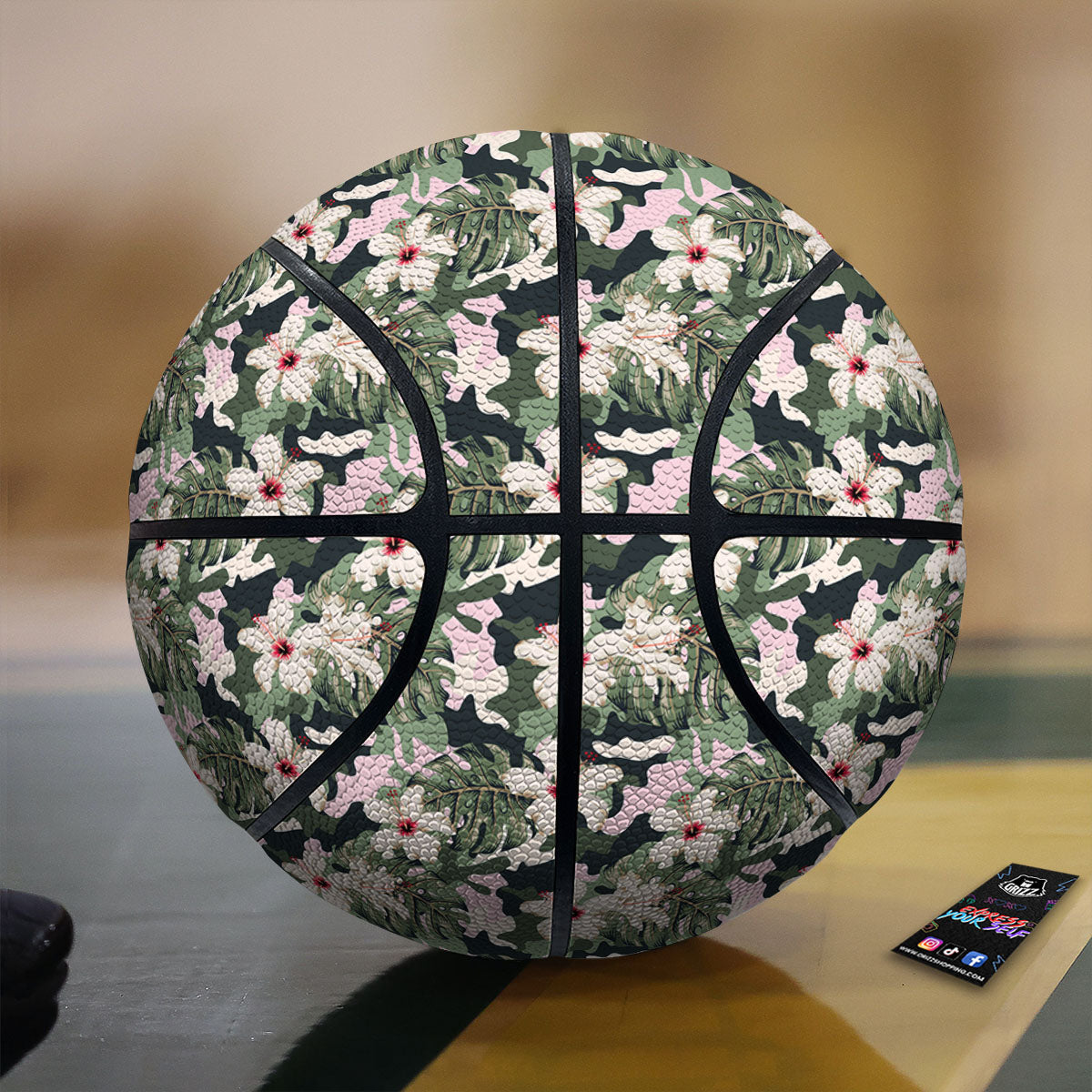 Flower Military Camouflage Print Pattern Basketball