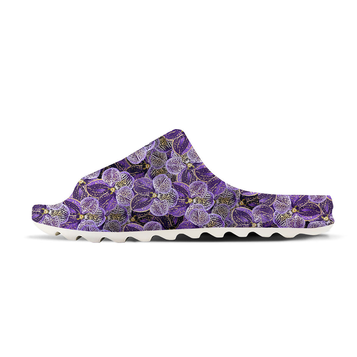Flower Orchid Purple Print Pattern Sandals-grizzshop