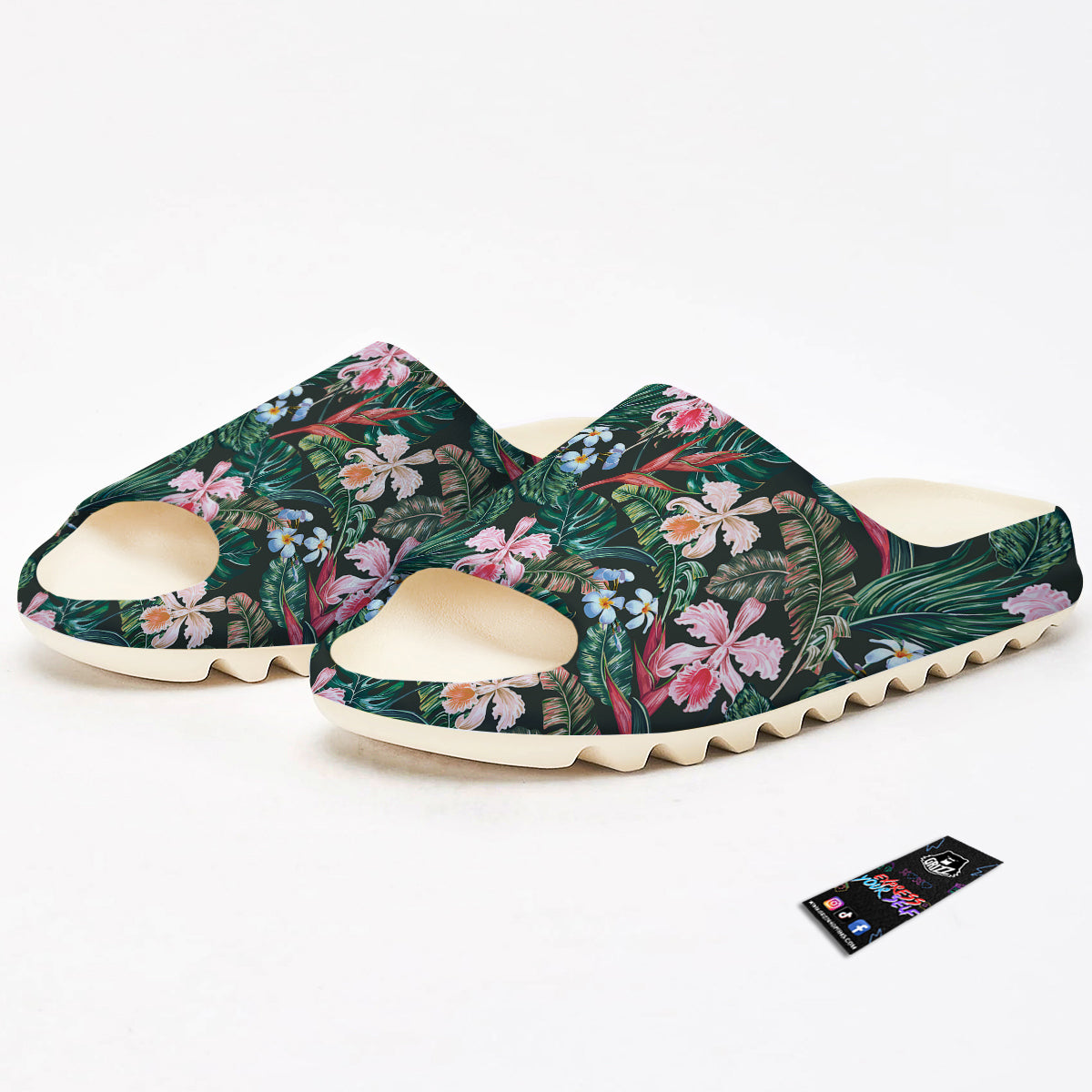 Flower Orchid Tropical Print Pattern Sandals-grizzshop