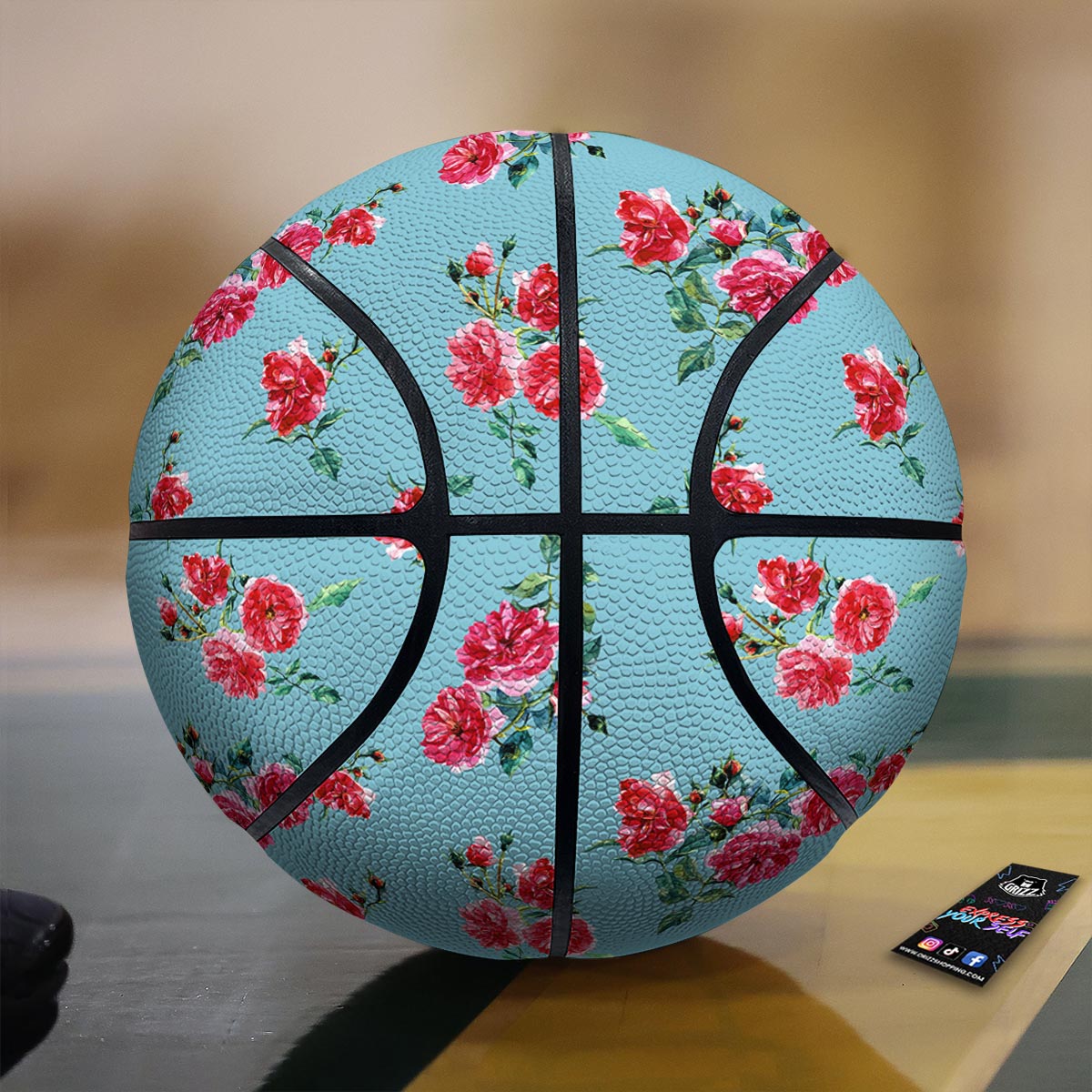 Flower Lily Water Print Pattern Basketball