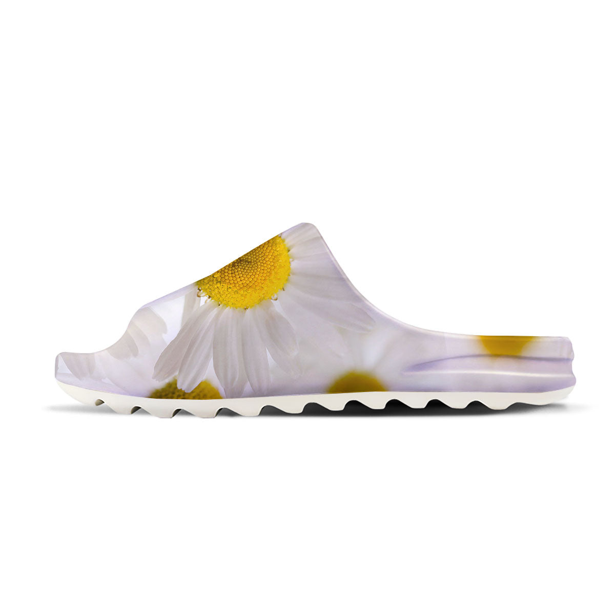 Flower White Daisy Print Sandals-grizzshop