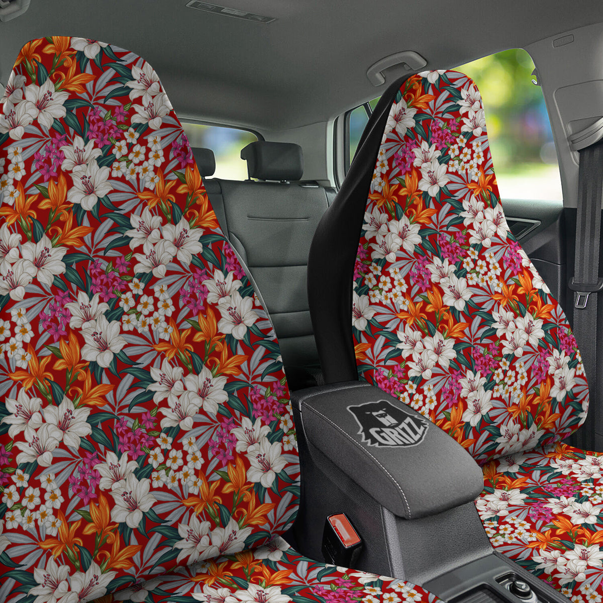 Flowers Aloha Hawaiian Print Pattern Car Seat Covers-grizzshop