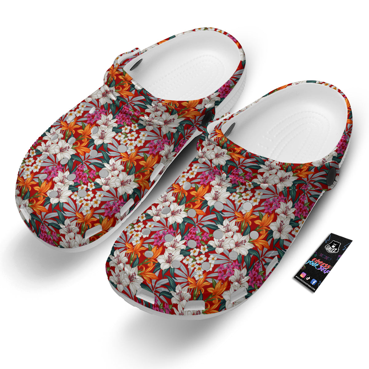 Flowers Aloha Hawaiian Print Pattern Clog-grizzshop