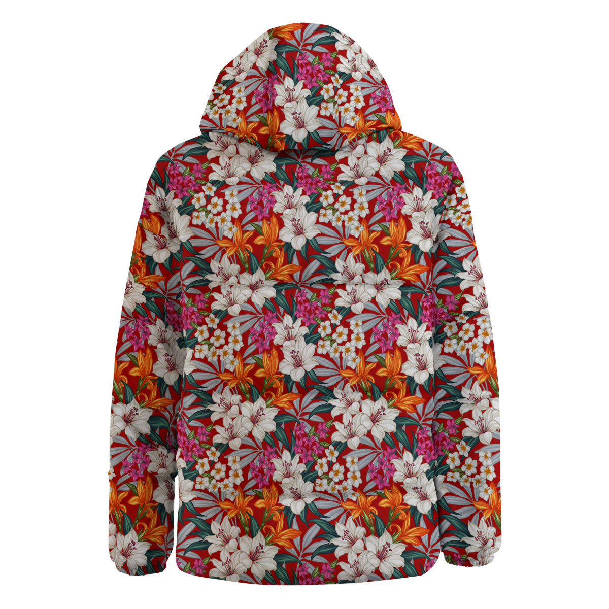 Flowers Aloha Hawaiian Print Pattern Down Jacket-grizzshop