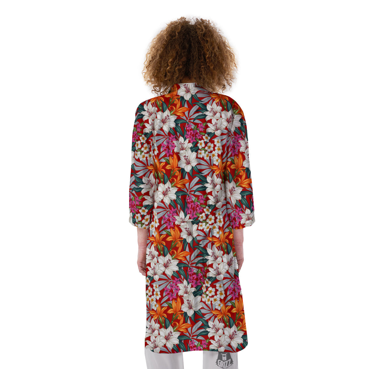Flowers Aloha Hawaiian Print Pattern Kimono-grizzshop