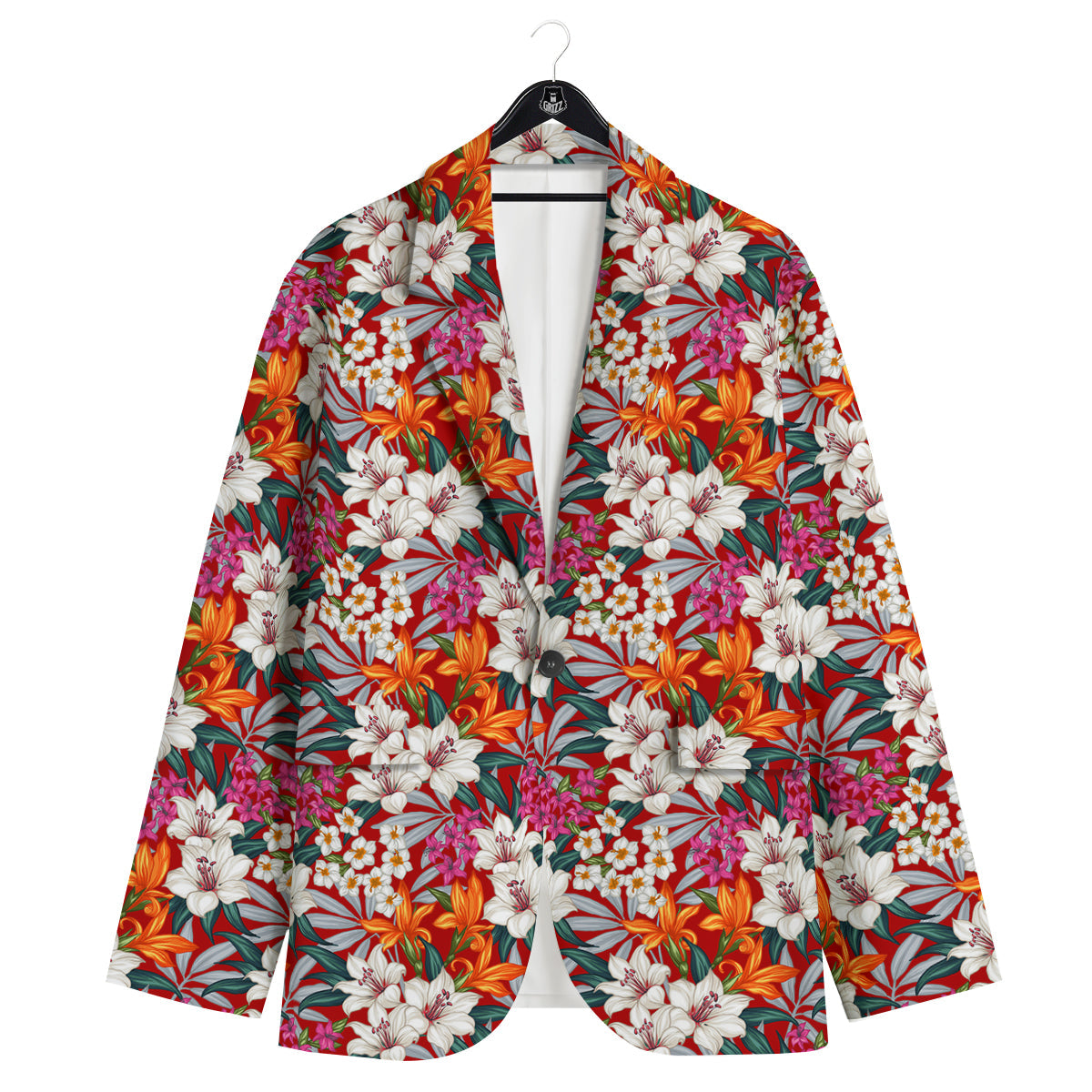 Flowers Aloha Hawaiian Print Pattern Men's Sport Coat-grizzshop