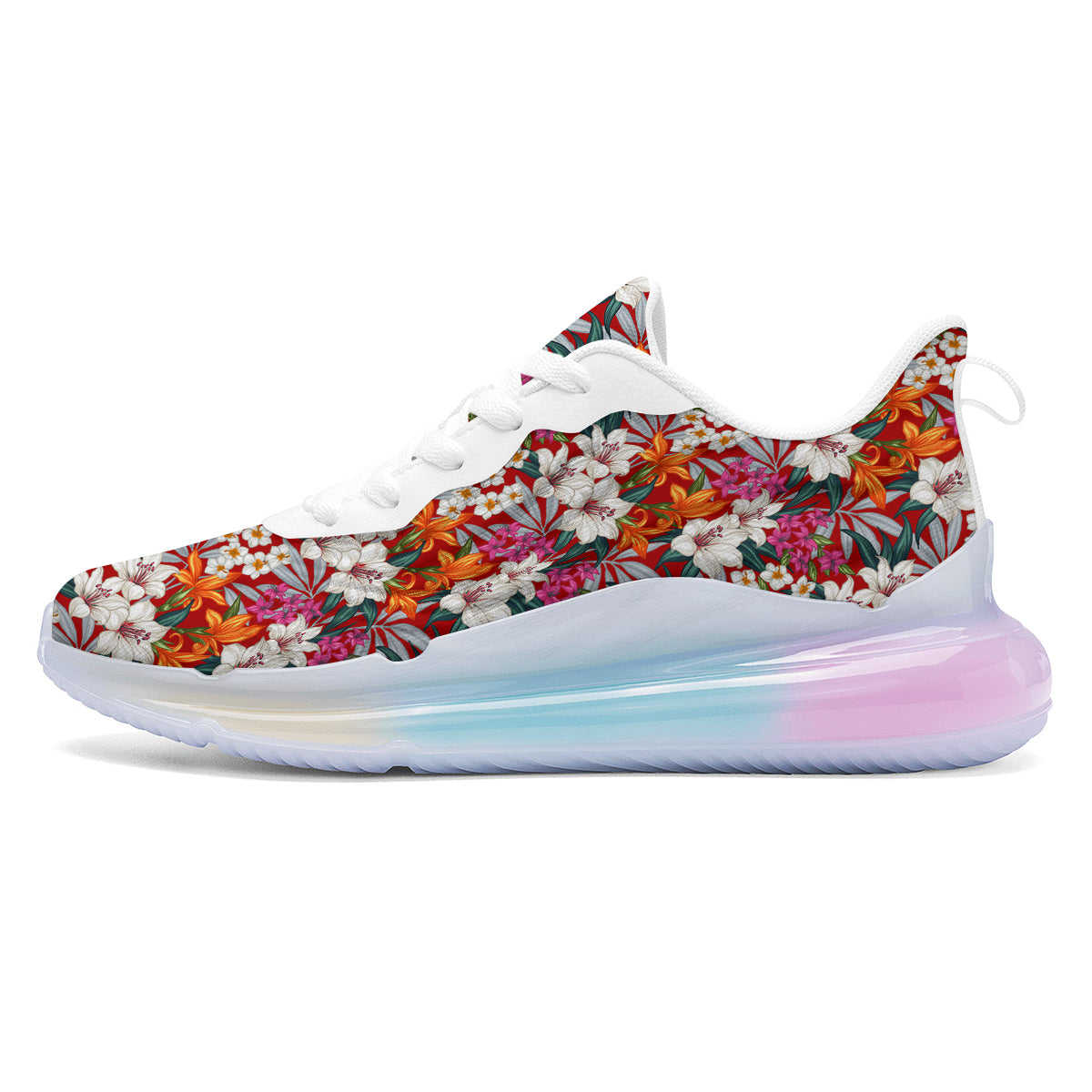 Flowers Aloha Hawaiian Print Pattern Running Sneakers-grizzshop