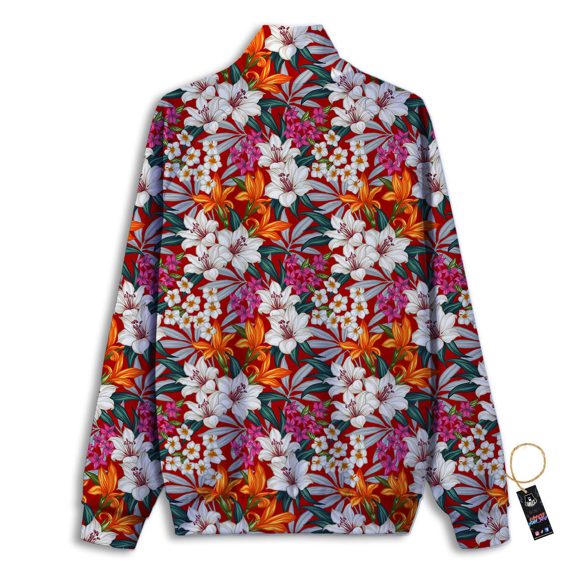Flowers Aloha Hawaiian Print Pattern Track Jacket-grizzshop