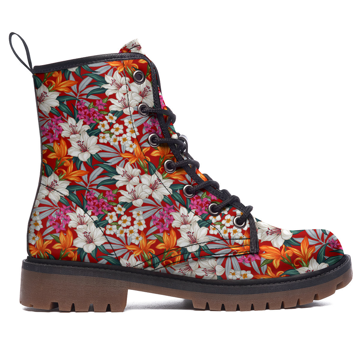 Flowers Aloha Hawaiian Print Pattern Work Boots-grizzshop