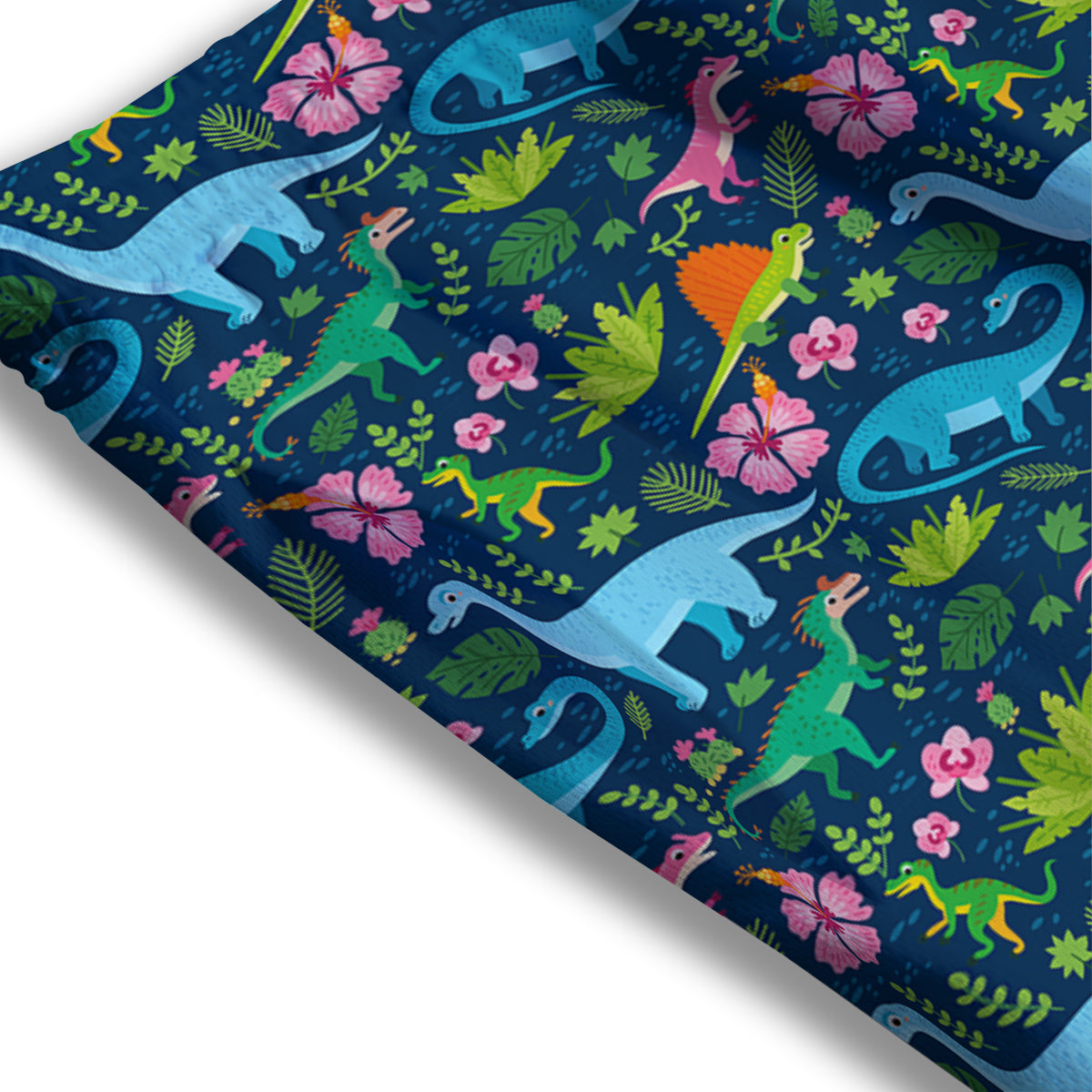 Flowers And Leaves Cute Dino Print Mesh Shorts-grizzshop