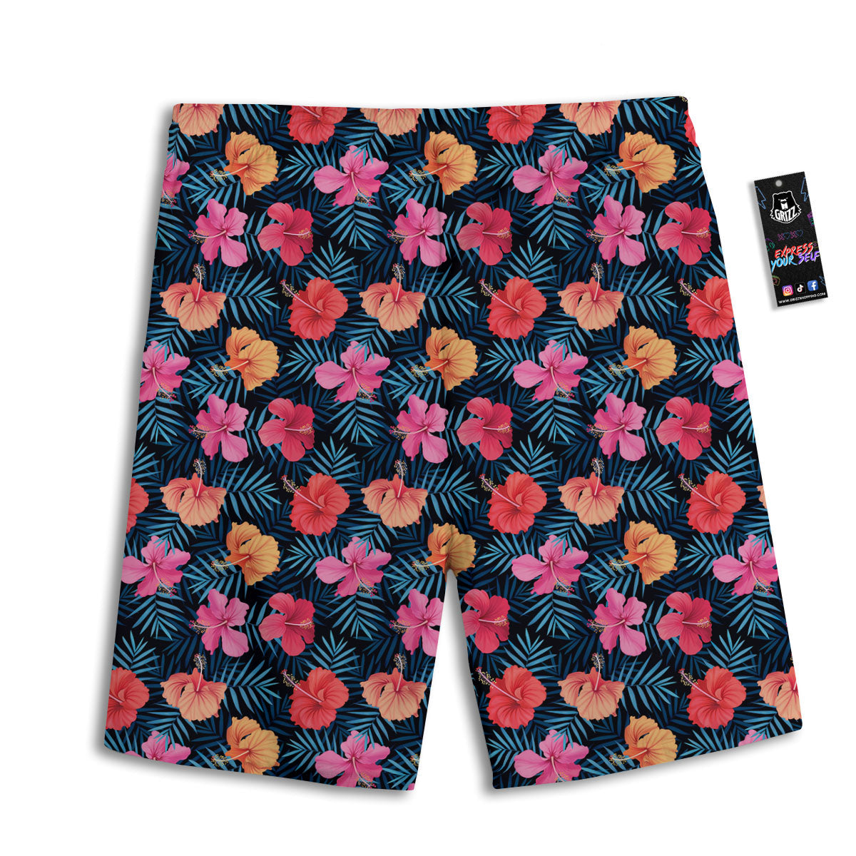 Fuji Mount And Cherry Blossom Print Men's Athletic Shorts