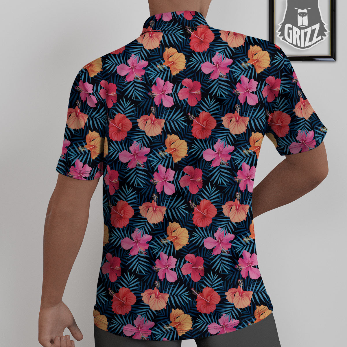 Flowers Exotic Hibiscus Print Pattern Untucked Shirts-grizzshop