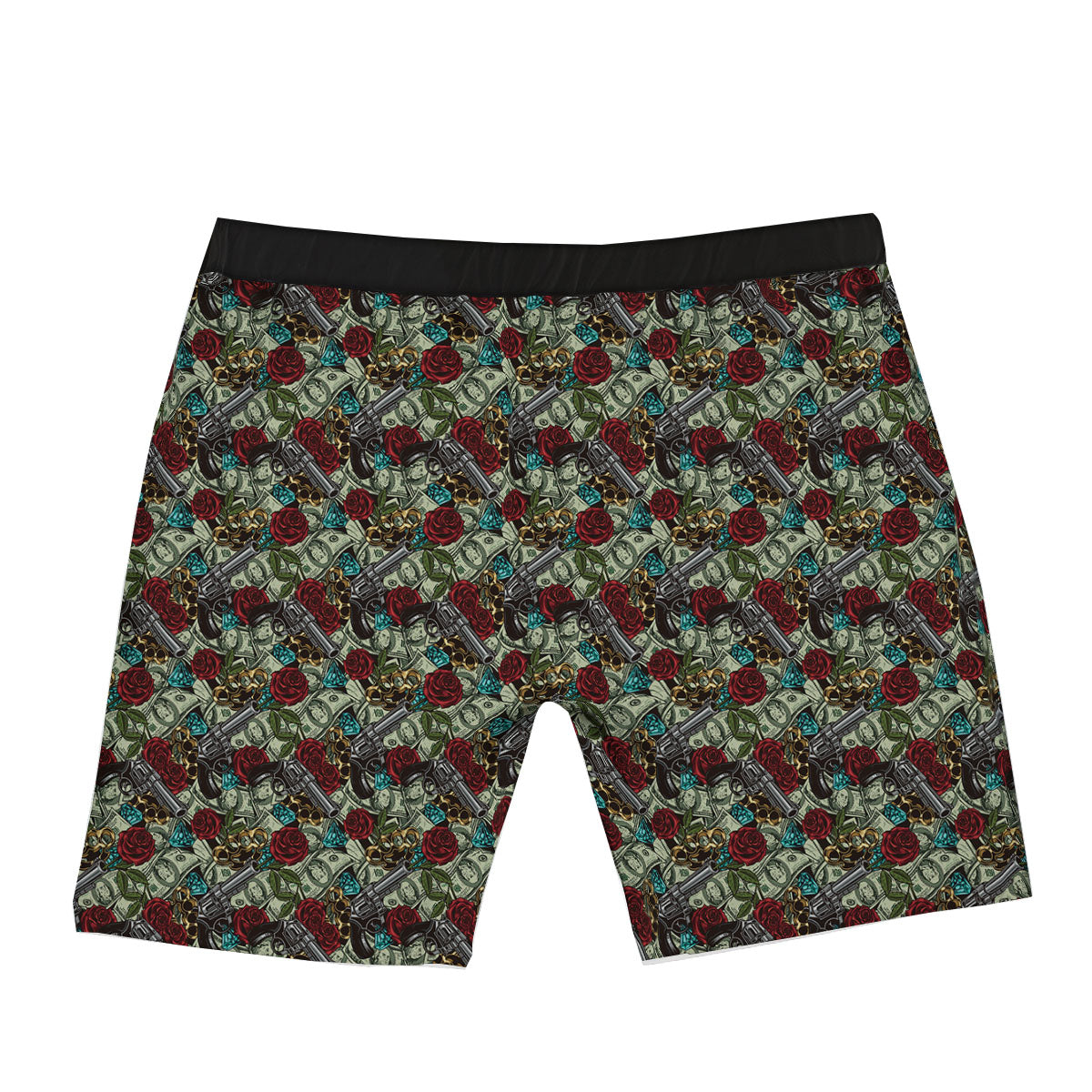 Flowers Guns And Print Pattern Boxer Briefs-grizzshop
