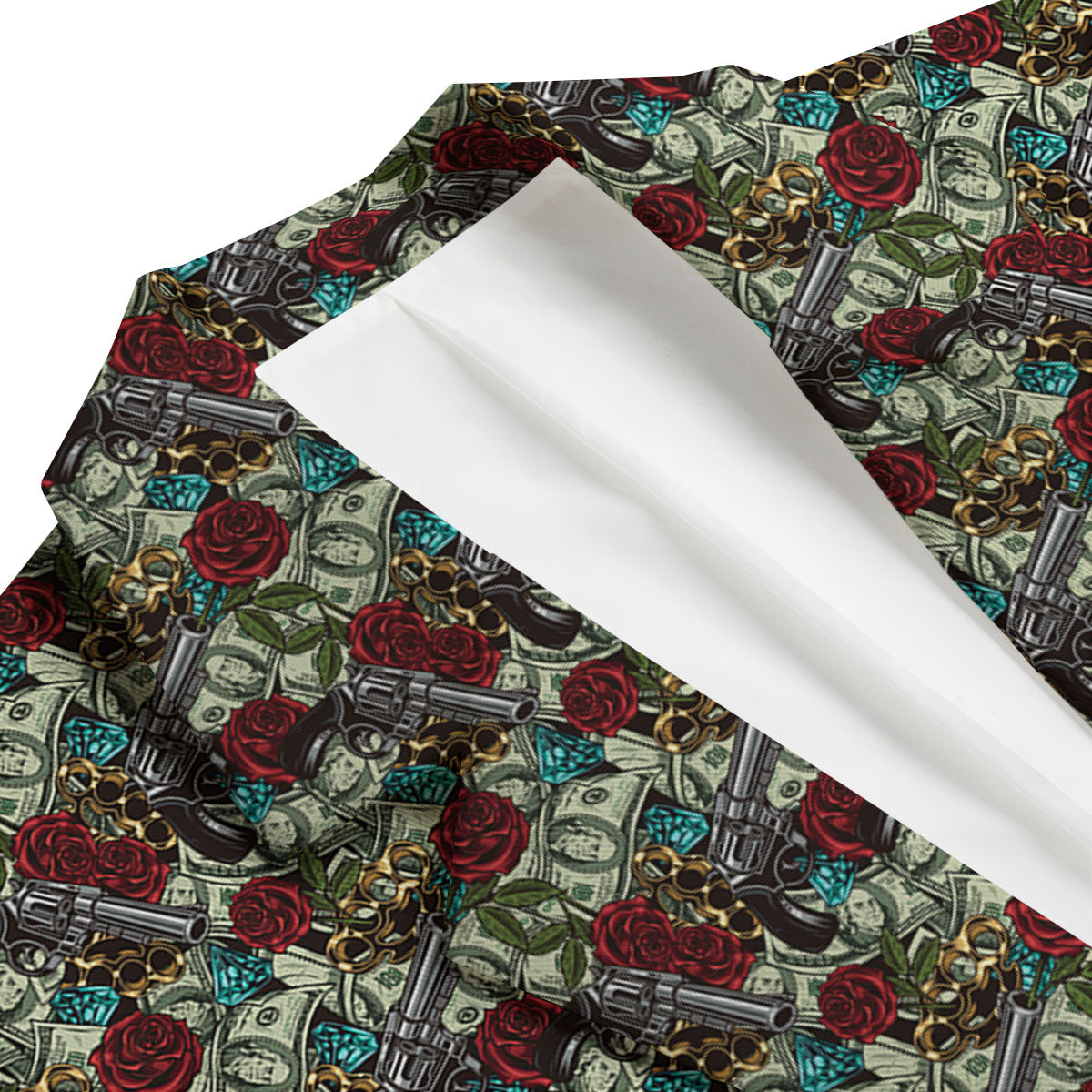 Flowers Guns And Print Pattern Men's Blazer-grizzshop