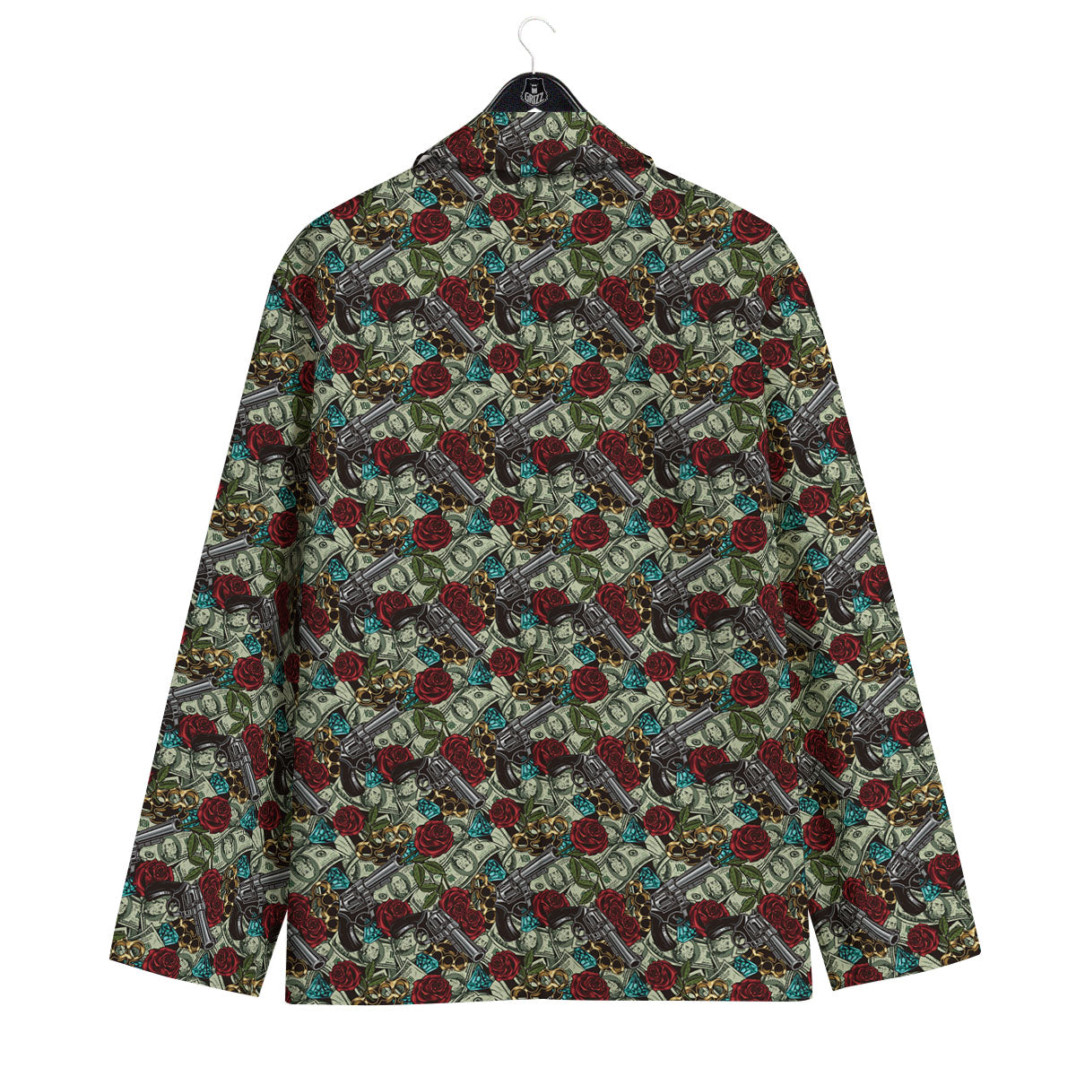 Flowers Guns And Print Pattern Men's Sport Coat-grizzshop