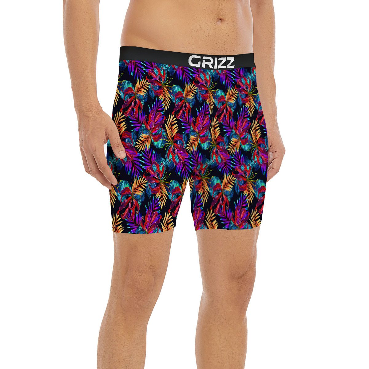 Flowers Hawaii Exotic Print Pattern Boxer Briefs-grizzshop