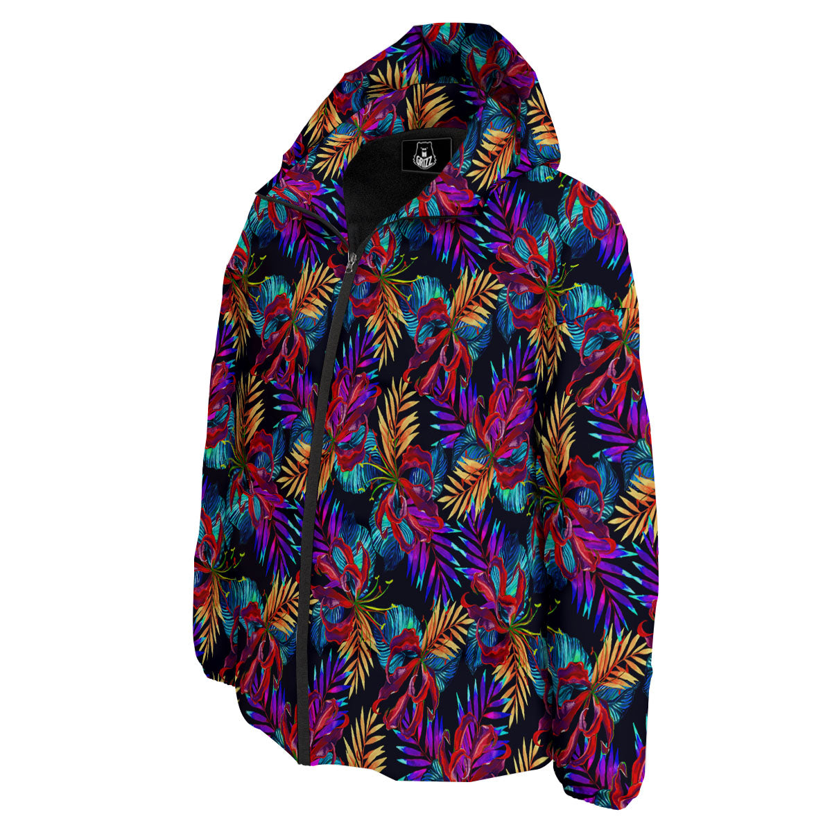 Flowers Hawaii Exotic Print Pattern Down Jacket-grizzshop