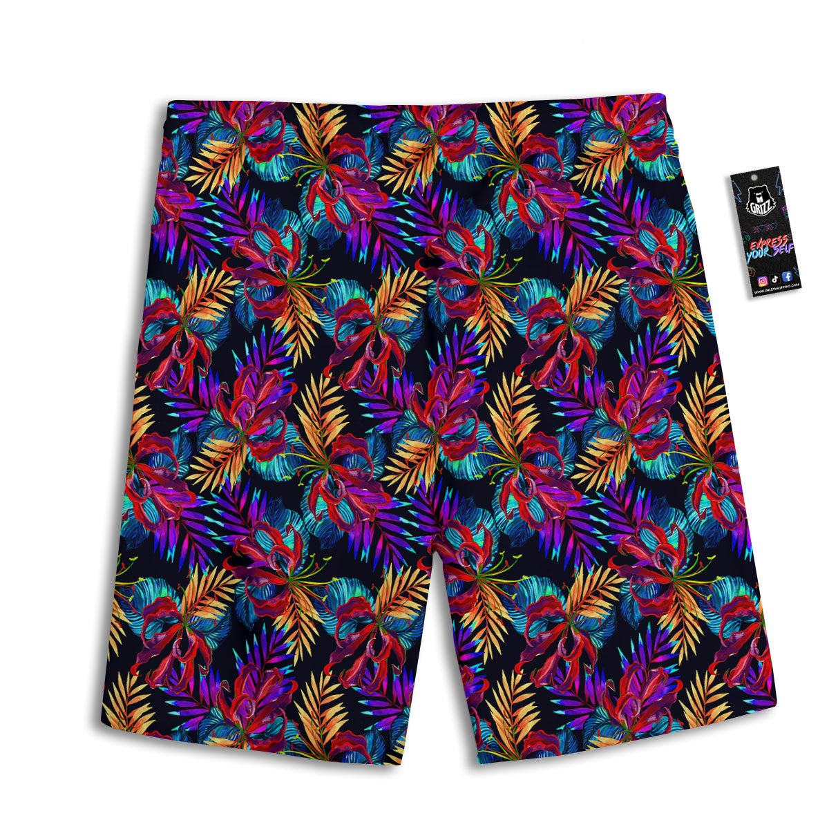 Flowers Hawaii Exotic Print Pattern Men's Athletic Shorts