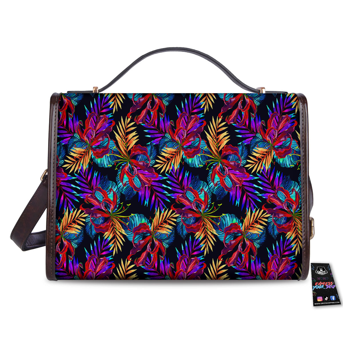 Flowers Hawaii Exotic Print Pattern Women's Satchel Bag-grizzshop